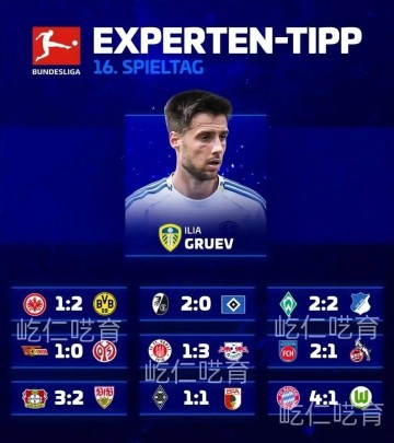 650万欧新星预测!德甲第16轮多场比分曝光,娱乐性预测引关注