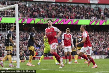 英超-赖斯建功萨卡点射 阿森纳2-0西汉姆迎各赛事4连胜